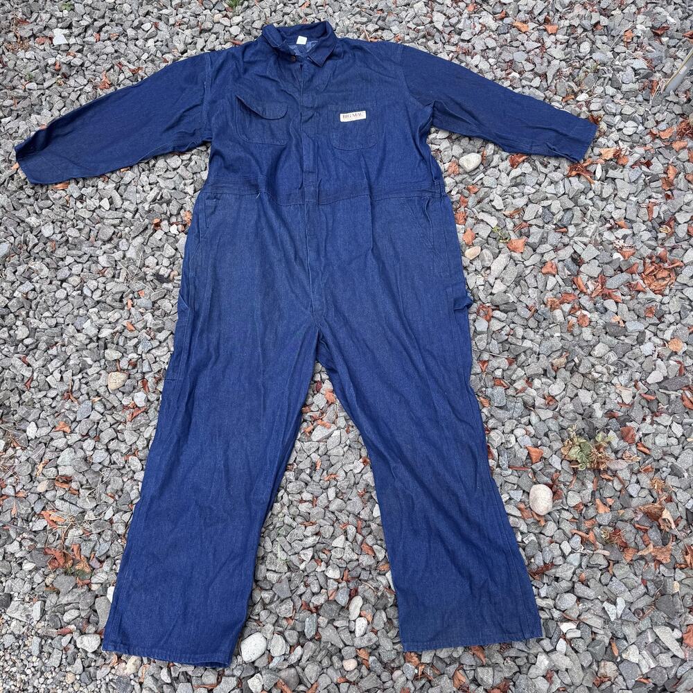 Vintage Big Mac Coveralls Mens 4XL‎ Blue Denim Zip Workwear Made in USA JCPenney